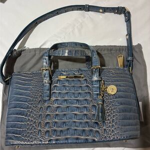 Brahmin Blue Crocodile Embossed Women's Bag